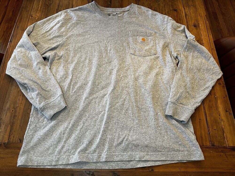 Carhartt Loose Fit Long Sleeve Tee Men’s Size XL Pocket Tee Work Shirt Gray
